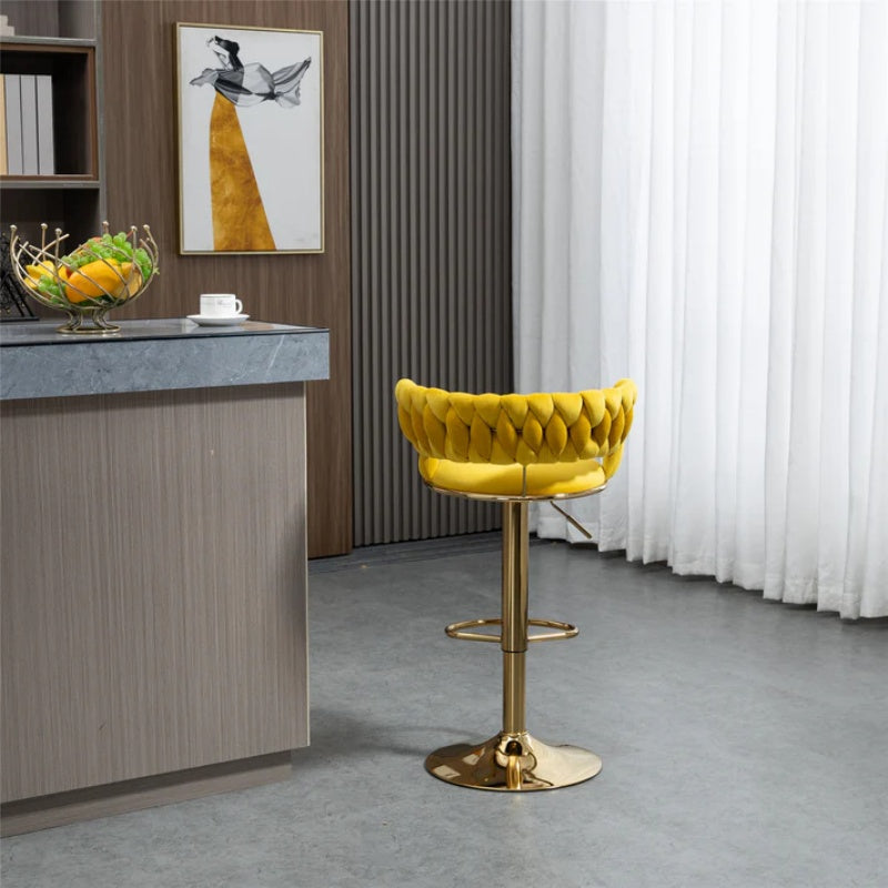 COOLMORE Swivel Bar Stools Set of 2 Adjustable Counter Height Chairs with Footrest for Kitchen, Dining Room 2PC/SET-海智集-Default-