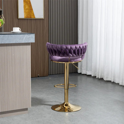 COOLMORE Swivel Bar Stools Set of 2 Adjustable Counter Height Chairs with Footrest for Kitchen, Dining Room 2PC/SET-海智集-Default-