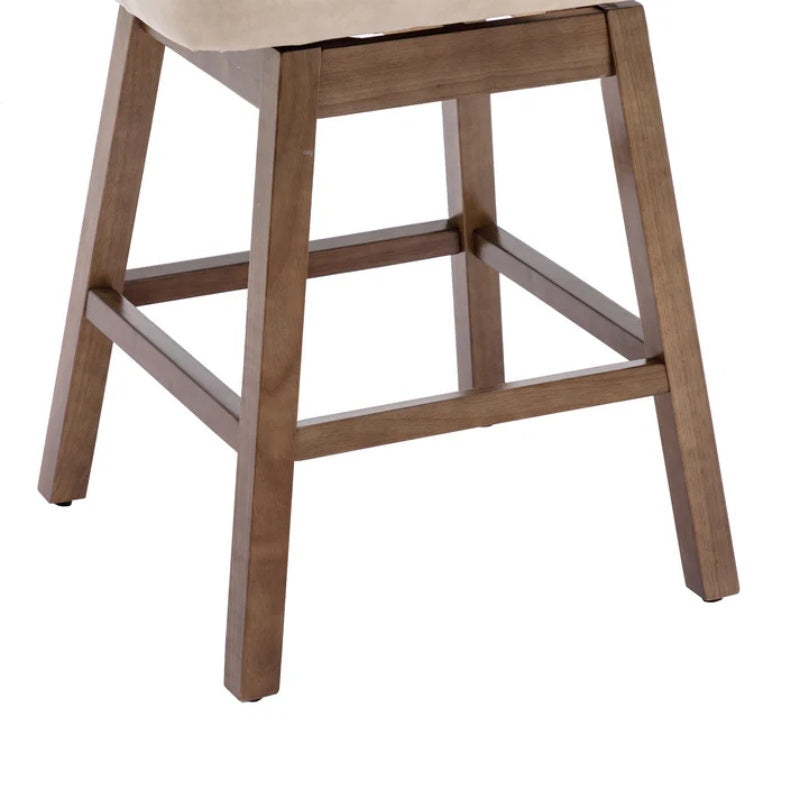 COOLMORE Bar Stools Set of 2 Counter Height Chairs with Footrest for Kitchen, Dining Room And 360 Degree Swivel-海智集-Default-