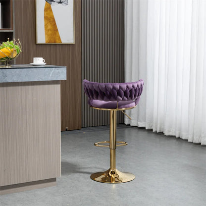 COOLMORE Swivel Bar Stools Set of 2 Adjustable Counter Height Chairs with Footrest for Kitchen, Dining Room 2PC/SET-海智集-Default-