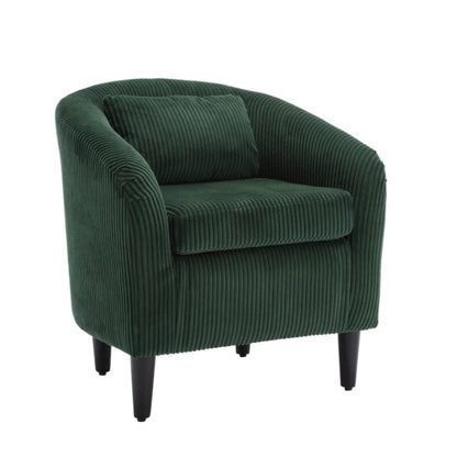 COOLMORE Living Room Accent Barrel Chair, Century Modern Style Decorative Chair, Armchair for Living Room with Thick Cushions and Pillows, Comfy Single Sofa Chair, Chair with Wooden Legs-海智集-Default-