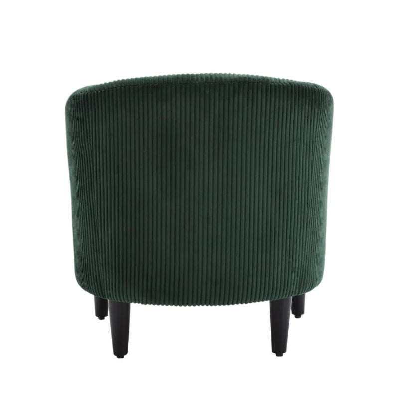 COOLMORE Living Room Accent Barrel Chair, Century Modern Style Decorative Chair, Armchair for Living Room with Thick Cushions and Pillows, Comfy Single Sofa Chair, Chair with Wooden Legs-海智集-Default-