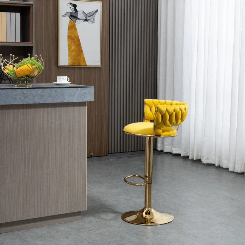 COOLMORE Swivel Bar Stools Set of 2 Adjustable Counter Height Chairs with Footrest for Kitchen, Dining Room 2PC/SET-海智集-Default-