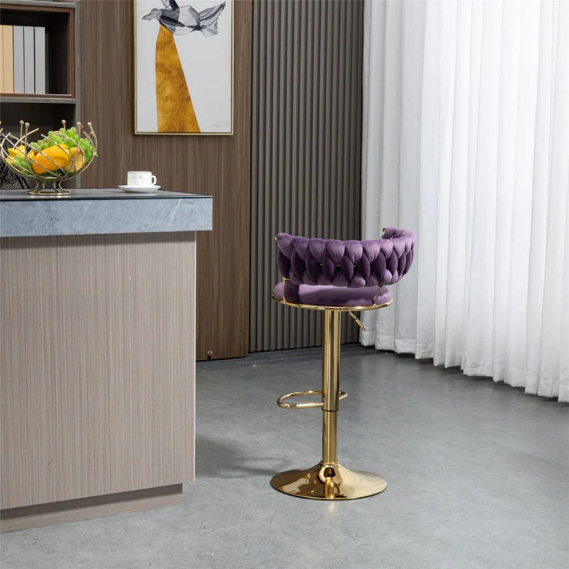 COOLMORE Swivel Bar Stools Set of 2 Adjustable Counter Height Chairs with Footrest for Kitchen, Dining Room 2PC/SET-海智集-Default-