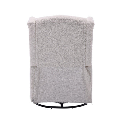 COOLMORE Rocking Recliner Chair,360 Degree Swivel Nursery Rocking Chair,Glider Chair,Modern Small Rocking Swivel Recliner Chair for Bedroom,Living Room Chair Home Theater Seat (White Teddy)-海智集-Default-