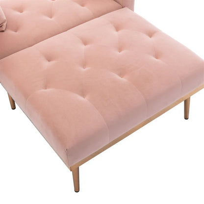 COOLMORE fashionable and classic style chaise lounge chair / accent chair for Living Room, bedroom (Pink Velvet)-海智集-Default-