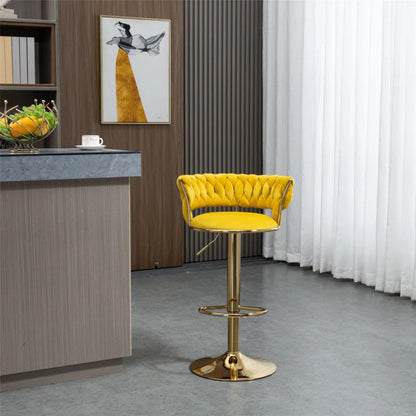 COOLMORE Swivel Bar Stools Set of 2 Adjustable Counter Height Chairs with Footrest for Kitchen, Dining Room 2PC/SET-海智集-Default-