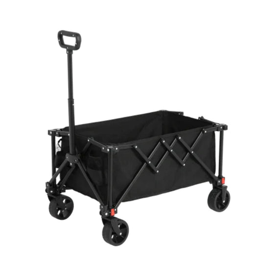 Folding Wagon Carts,Folding Wagon Cart with All Terrain Wheels,Heavy Duty Garden Carts with Adjustable Handle,Outdoor Utility Wagon for Camping Shopping Sports Fishing Black-海智集-Default-