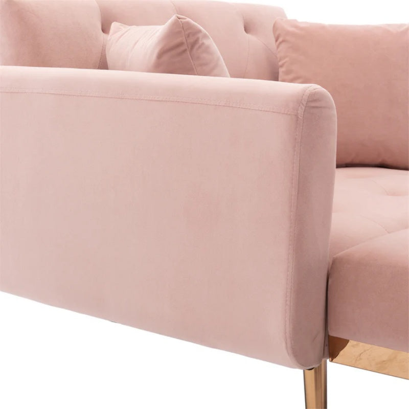 COOLMORE fashionable and classic style chaise lounge chair / accent chair for Living Room, bedroom (Pink Velvet)-海智集-Default-