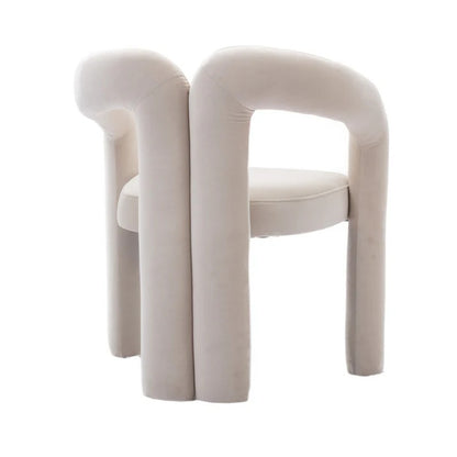 Contemporary Designed Velvet Fabric Upholstered Accent/Dining Chair /Barrel Side Chairs Kitchen Armchair for Living Room set of 2 (Beige Velvet)-海智集-Default-