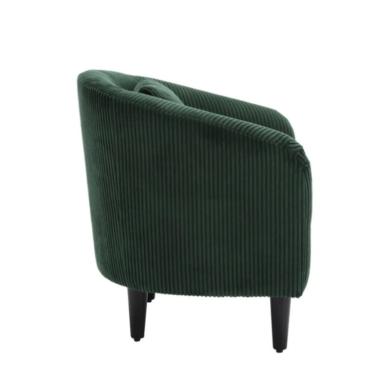 COOLMORE Living Room Accent Barrel Chair, Century Modern Style Decorative Chair, Armchair for Living Room with Thick Cushions and Pillows, Comfy Single Sofa Chair, Chair with Wooden Legs-海智集-Default-
