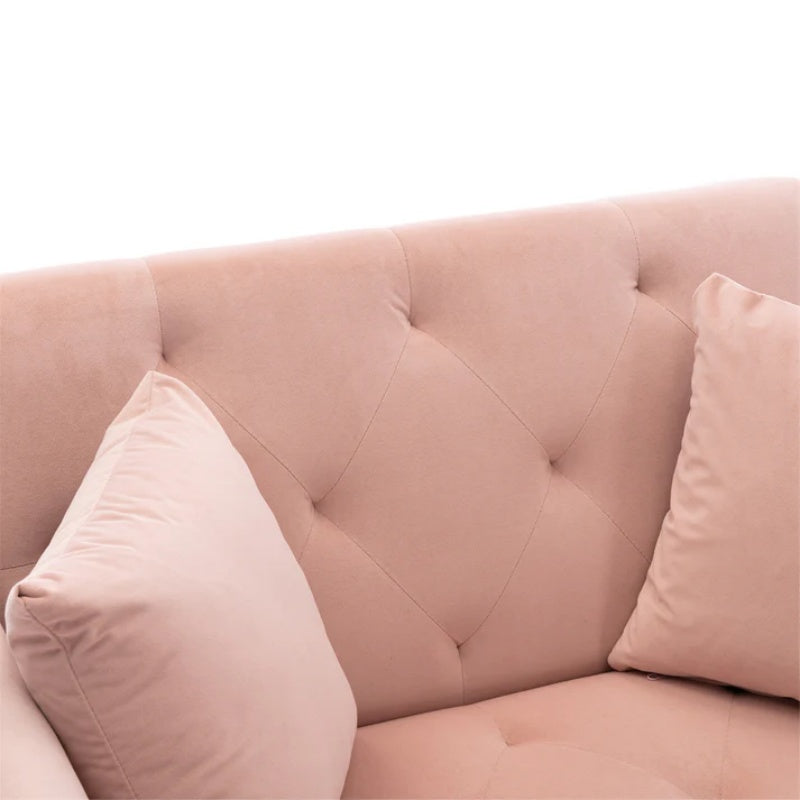 COOLMORE fashionable and classic style chaise lounge chair / accent chair for Living Room, bedroom (Pink Velvet)-海智集-Default-
