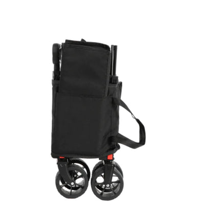 Folding Wagon Carts,Folding Wagon Cart with All Terrain Wheels,Heavy Duty Garden Carts with Adjustable Handle,Outdoor Utility Wagon for Camping Shopping Sports Fishing Black-海智集-Default-