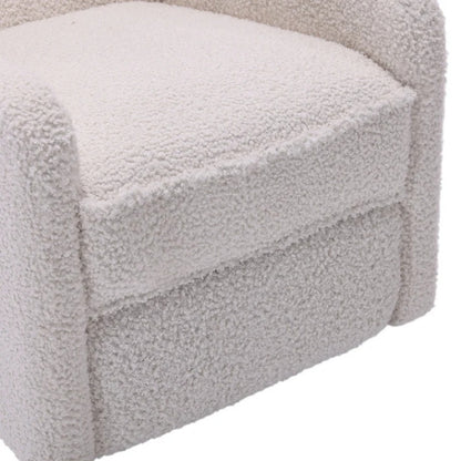 COOLMORE Rocking Recliner Chair,360 Degree Swivel Nursery Rocking Chair,Glider Chair,Modern Small Rocking Swivel Recliner Chair for Bedroom,Living Room Chair Home Theater Seat (White Teddy)-海智集-Default-