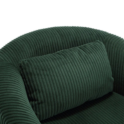 COOLMORE Living Room Accent Barrel Chair, Century Modern Style Decorative Chair, Armchair for Living Room with Thick Cushions and Pillows, Comfy Single Sofa Chair, Chair with Wooden Legs-海智集-Default-