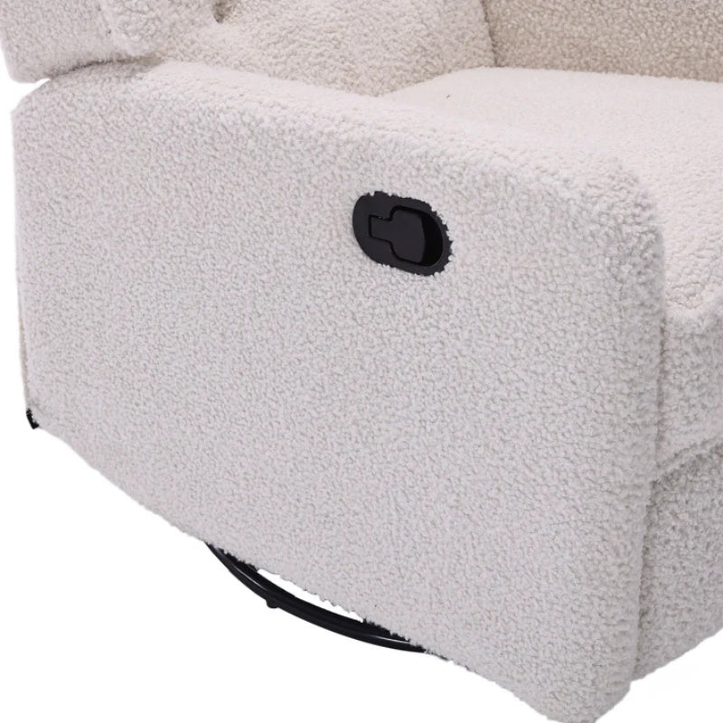 COOLMORE Rocking Recliner Chair,360 Degree Swivel Nursery Rocking Chair,Glider Chair,Modern Small Rocking Swivel Recliner Chair for Bedroom,Living Room Chair Home Theater Seat (White Teddy)-海智集-Default-