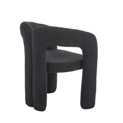 COOLMORE Contemporary Designed Teddy Fabric Upholstered Accent/Dining Chair, Black, Soft Velvet, 24'' x 20.5'' x 28''-海智集-Default-