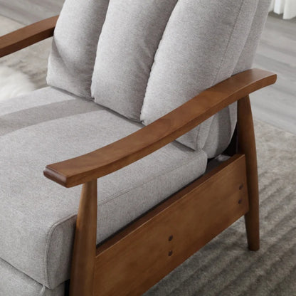 COOLMORE Wood Frame Armchair, Modern Accent Chair Lounge Chair for Living Room-海智集-Default-