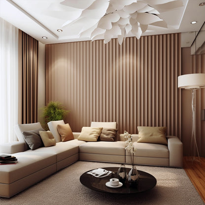Wpc Pvc Art Decorative 3d Wall Panels Decorative Interior Brick Fluted Wood Wall Panel Louvre Board-海智集-