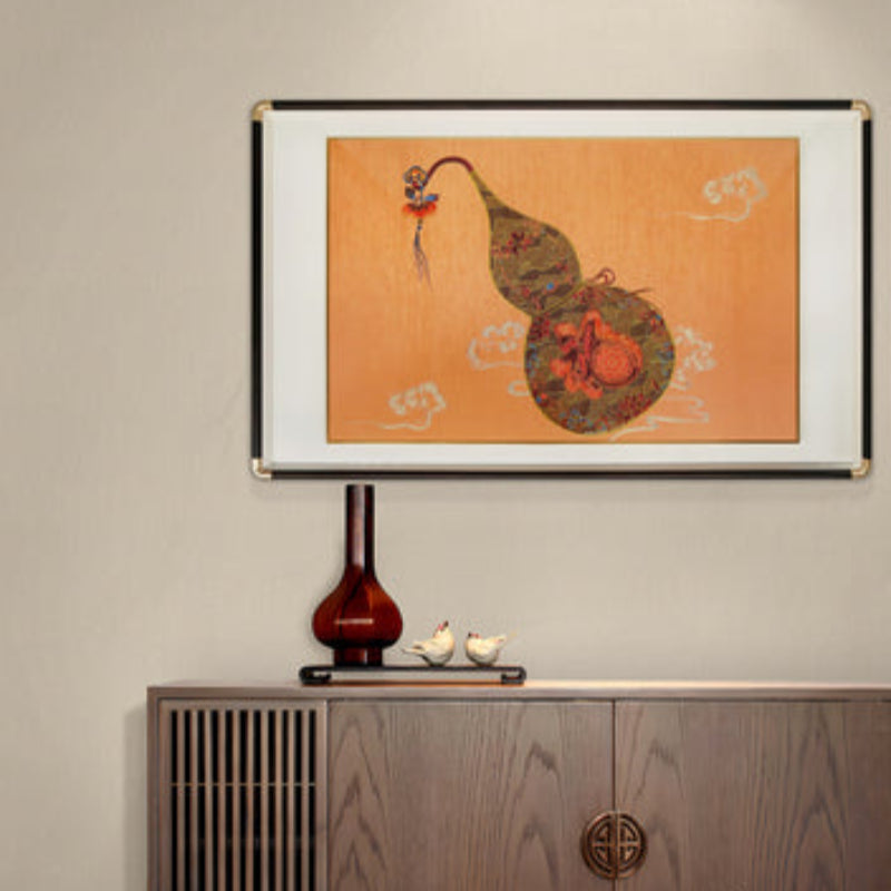 New Chinese Style Embroidered Wall Art - Handmade Silk Embroidery Painting with Rosewood Frame, Oriental Home Decor for Living Room & Bedroom-海智集-