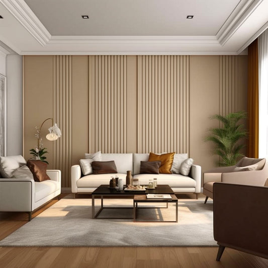 Pvc Wallpapers Coating Decor 3d Aluminum Fluted Wood Plastic Wall Panel for Interior Art-海智集-