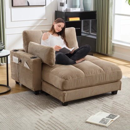 UNITED WE WIN Sleeper Sofa Couch Bed,Oversized Chaise Lounge Chair Cozy Cloud Couch-海智集-Default-