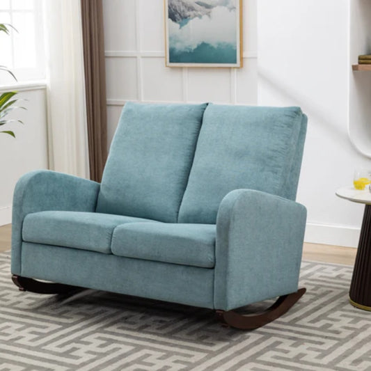 COOLMORE Rocking Chair Upholstered Mid Century Modern Rocker Oversized Wingback Armchair for Living Room-海智集-Default-