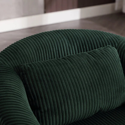 COOLMORE Living Room Accent Barrel Chair, Century Modern Style Decorative Chair, Armchair for Living Room with Thick Cushions and Pillows, Comfy Single Sofa Chair, Chair with Wooden Legs-海智集-Default-