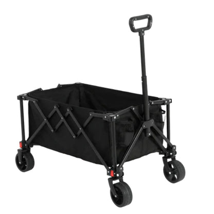 Folding Wagon Carts,Folding Wagon Cart with All Terrain Wheels,Heavy Duty Garden Carts with Adjustable Handle,Outdoor Utility Wagon for Camping Shopping Sports Fishing Black-海智集-Default-
