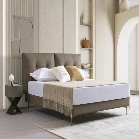 Jinxuan Series Jinxuan GINSON Genuine Leather Bed, Modern and simple Italian light Luxury high-end solid wood soft Package XF-20# (Including bed board but excluding bedside table)-海智集-