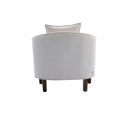 COOLMORE Accent Chair with Ottoman, Mid Century Modern Barrel Chair Upholstered Club Tub Round Arms Chair for Living Room-海智集-Default-