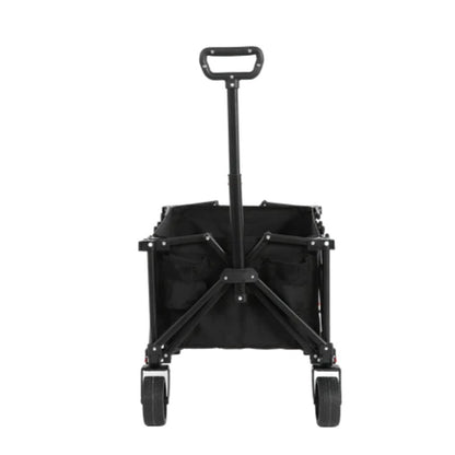 Folding Wagon Carts,Folding Wagon Cart with All Terrain Wheels,Heavy Duty Garden Carts with Adjustable Handle,Outdoor Utility Wagon for Camping Shopping Sports Fishing Black-海智集-Default-