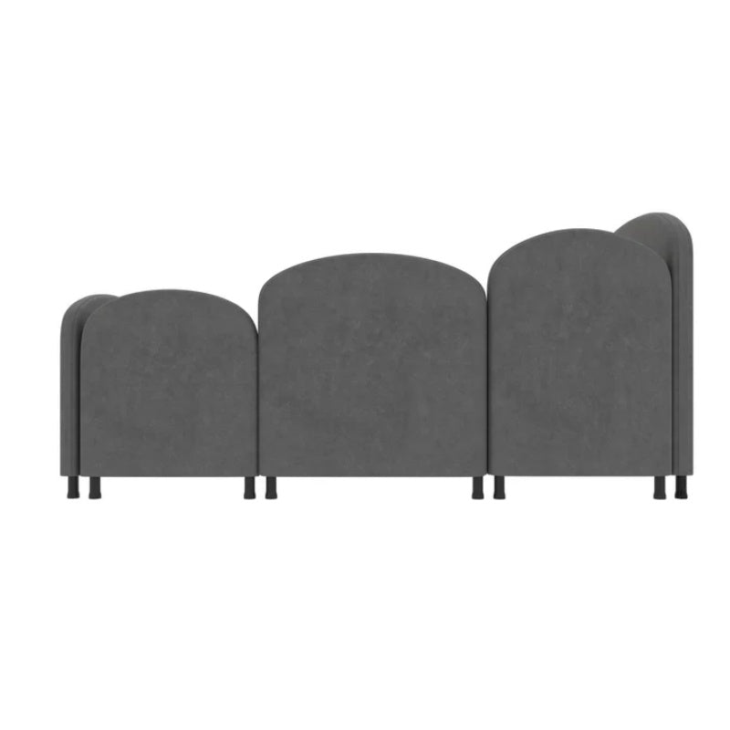 Modern Twin Size Velvet Upholstered Daybed with Additional Bed Frame, Dark Gray, Solid Wood Structure-海智集-Default-