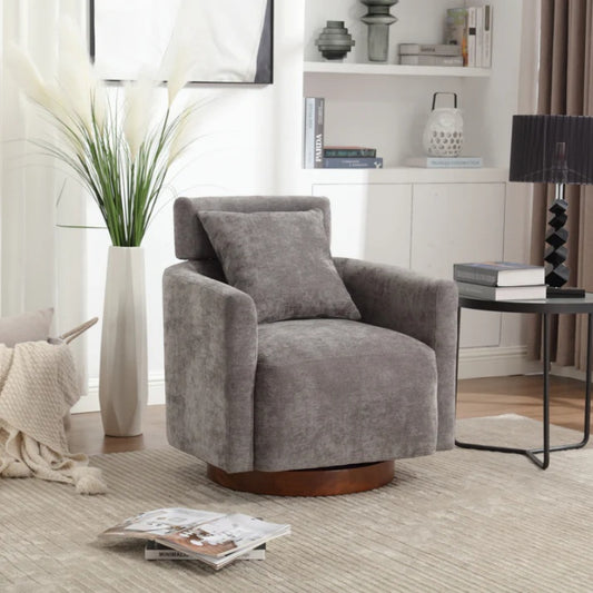 COOLMORE 360 degree rotation design, multi-gear adjustment backrest, soft and comfortable chenille fabric, ergonomic design of the living room chair-海智集-Default-