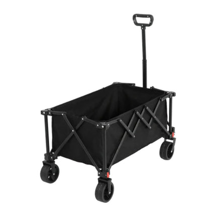 Folding Wagon Carts,Folding Wagon Cart with All Terrain Wheels,Heavy Duty Garden Carts with Adjustable Handle,Outdoor Utility Wagon for Camping Shopping Sports Fishing Black-海智集-Default-
