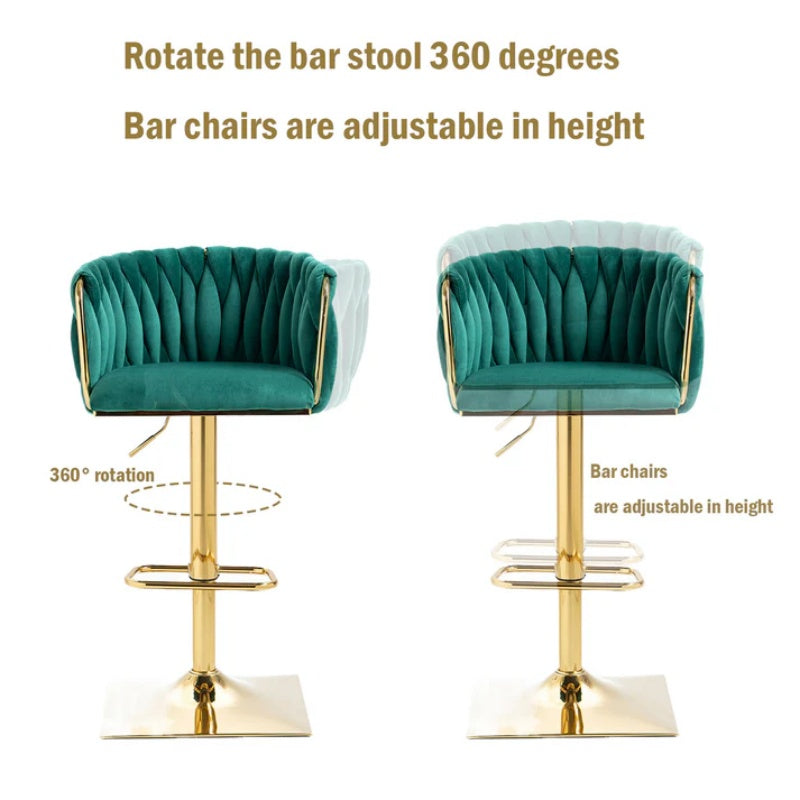 COOLMORE Vintage Bar Stools with Back and Footrest Counter Height Dining Chairs 2PC/SET-海智集-Default-