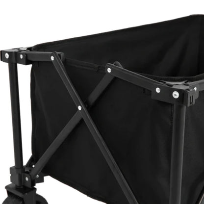 Folding Wagon Carts,Folding Wagon Cart with All Terrain Wheels,Heavy Duty Garden Carts with Adjustable Handle,Outdoor Utility Wagon for Camping Shopping Sports Fishing Black-海智集-Default-