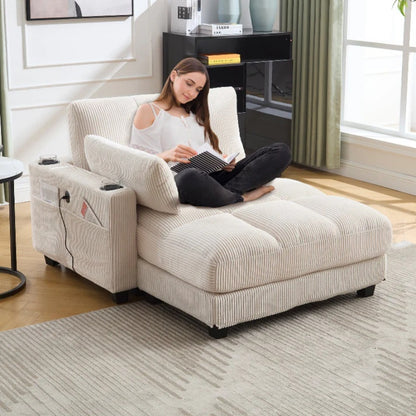 UNITED WE WIN Sleeper Sofa Couch Bed,Oversized Chaise Lounge Chair Cozy Cloud Couch-海智集-Default-