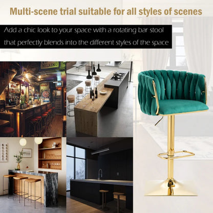 COOLMORE Vintage Bar Stools with Back and Footrest Counter Height Dining Chairs 2PC/SET-海智集-Default-