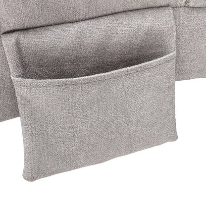 Light Grey Linen Massage Chaise Lounge Indoor with Remote Control, Ergonomic Electric Massage Lounger with 5 Modes-海智集-Default-