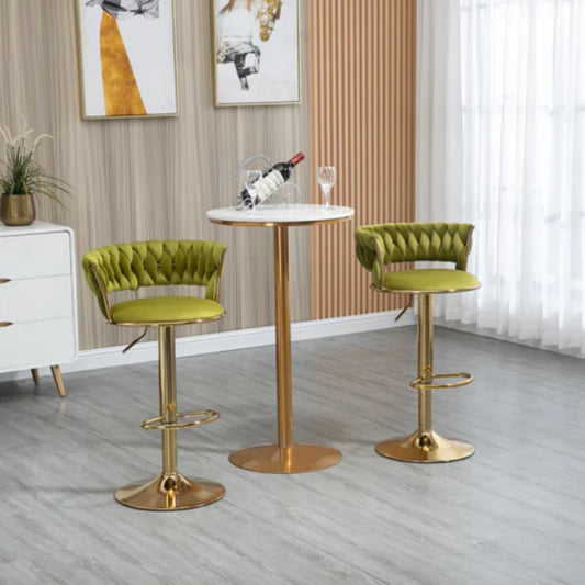 COOLMORE Swivel Bar Stools Set of 2 Adjustable Counter Height Chairs with Footrest for Kitchen, Dining Room 2PC/SET-海智集-Default-