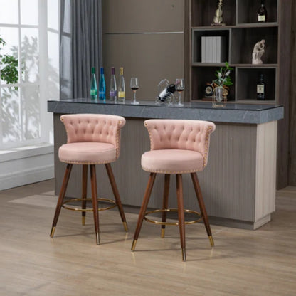 COOLMORE Swivel Bar Stools with Backrest Footrest ，with a fixed height of 360 degrees-海智集-Default-