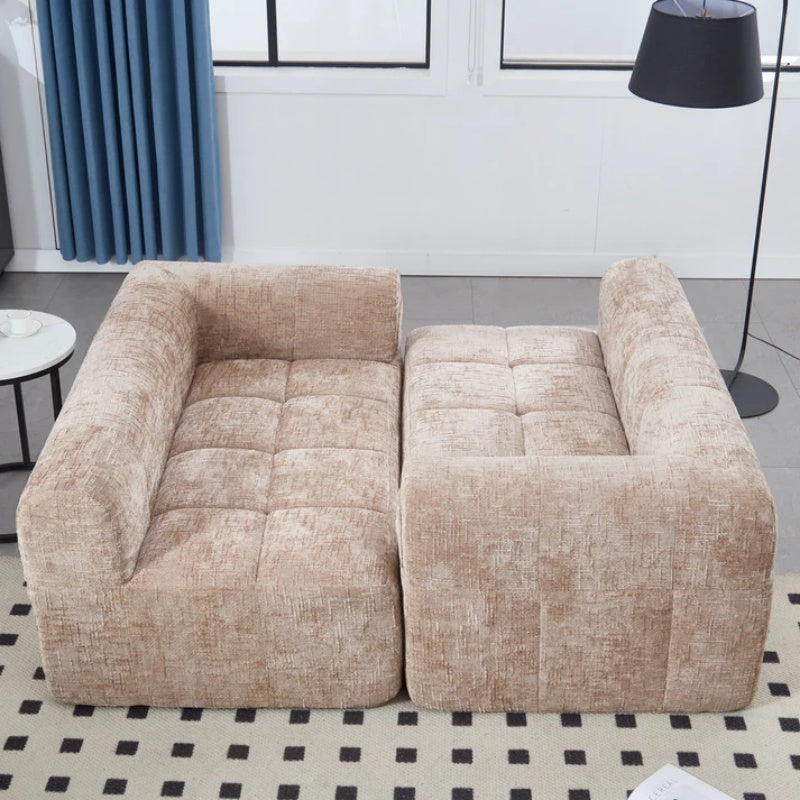 UNITED WE WIN Chenille Loveseat Sofa,Minimalist Modular Couches Sleeper for Living Room Bedroom Apartment Lounge-海智集-Default-