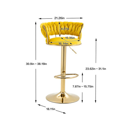COOLMORE Swivel Bar Stools Set of 2 Adjustable Counter Height Chairs with Footrest for Kitchen, Dining Room 2PC/SET-海智集-Default-