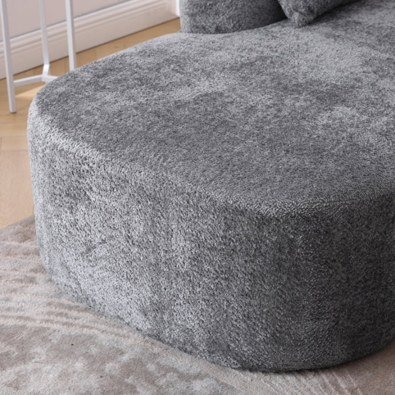 COOLMORE Boucle Sofa 3 Seater for Living Room Oversized Comfy Sofa L-Shape Sofa Couch with Chaise Home Furniture Sleeper Sectional Sofa for Apartment, Office Left Hand Facing (Gray)-海智集-Default-