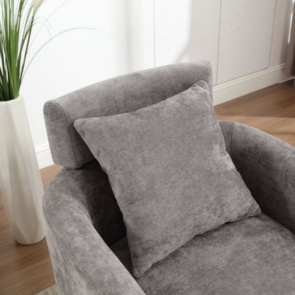 COOLMORE 360 degree rotation design, multi-gear adjustment backrest, soft and comfortable chenille fabric, ergonomic design of the living room chair-海智集-Default-