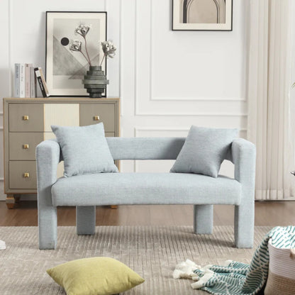 Modern Chenille Loveseat Sofa, Comfy Upholstered 2-Seater Sofa, Mint Green, Chenille, 51.18'' H x 23.62'' W x 25.59'' D-海智集-Default-