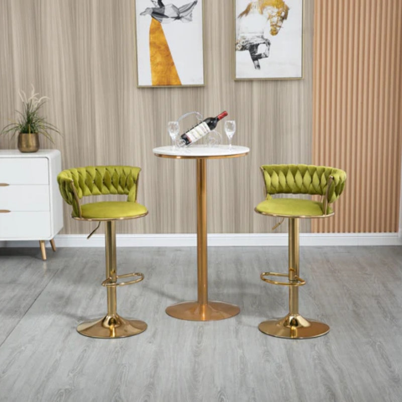 COOLMORE Swivel Bar Stools Set of 2 Adjustable Counter Height Chairs with Footrest for Kitchen, Dining Room 2PC/SET-海智集-Default-