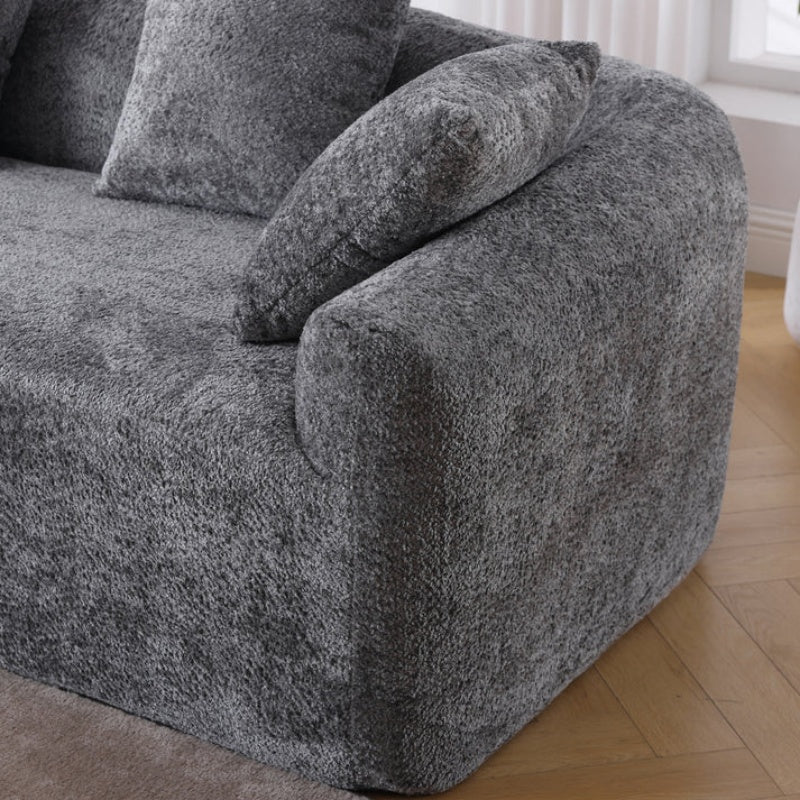 COOLMORE Boucle Sofa 3 Seater for Living Room Oversized Comfy Sofa L-Shape Sofa Couch with Chaise Home Furniture Sleeper Sectional Sofa for Apartment, Office Left Hand Facing (Gray)-海智集-Default-