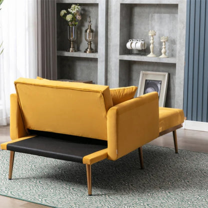 COOLMORE fashionable and classic style chaise lounge chair / accent chair for Living Room, bedroom (Mango Velvet)-海智集-Default-